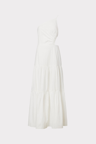 Shop Milly Bahati Poplin Cutout Dress In White