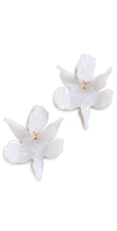 Shop Lele Sadoughi Small Paper Lily Earrings In Mother Of Pearl 000