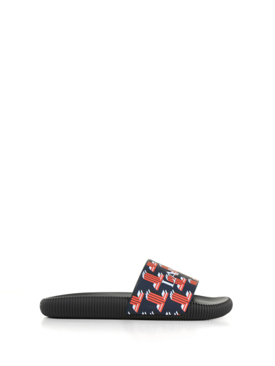 Shop Lanvin Flat Shoes In Bright Red Dark Blue