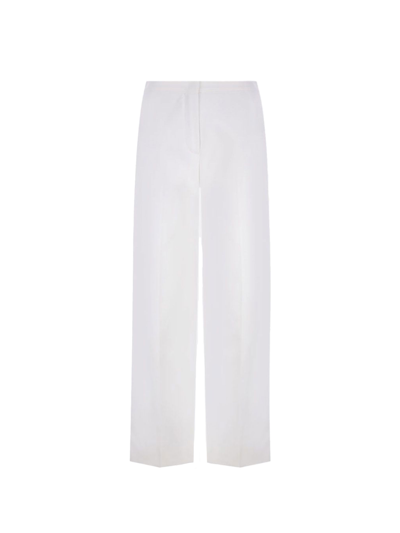 Shop Loro Piana Straight Trousers In White Cotton