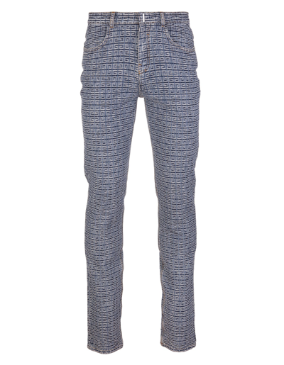 Shop Givenchy Man Slim Jeans In 4g Denim In Medium Blue