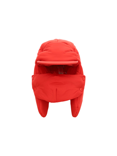 Shop Burberry Oversized Padded Cap In Red