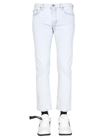 Shop Off-white Slim Fit Jeans In Blu