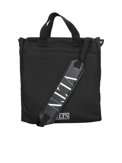 Shop Valentino Vlogo Tote Bag In Black