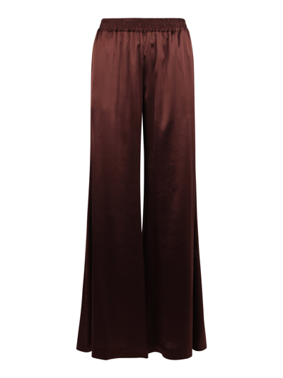 Shop Gianluca Capannolo Antonia Wide Silk Trousers In Brown