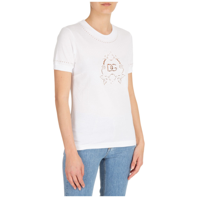 Shop Dolce & Gabbana Dolce&gabbana Leaf T-shirt In Bianco