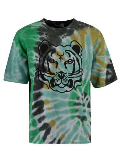 Shop Kenzo K-tiger Tie-dye T-shirt In Menthe