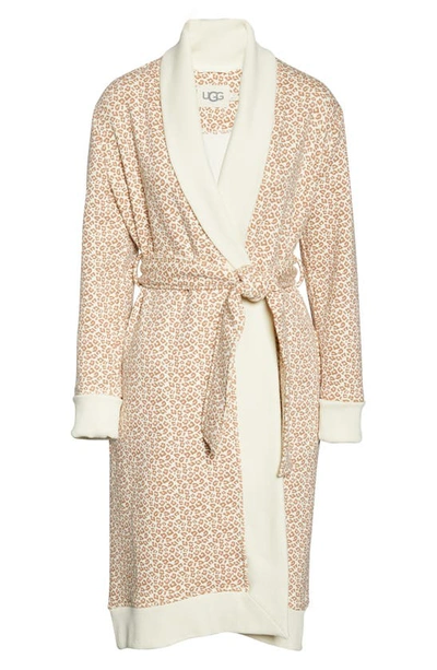 Shop Ugg Karoline Fleece Robe In Natural Micro Leopard