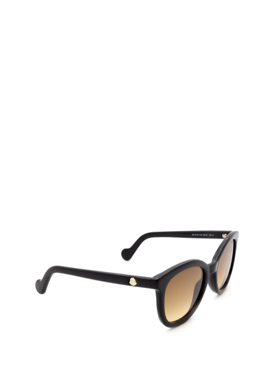 Shop Moncler Ml0119 Shiny Black Female Sunglasses