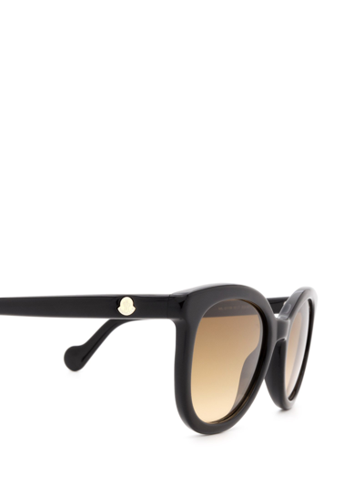 Shop Moncler Ml0119 Shiny Black Female Sunglasses