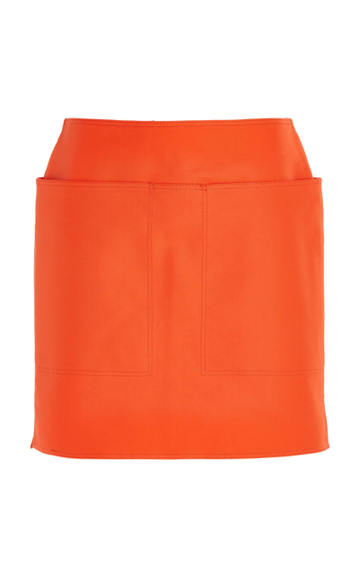 Shop Max Mara Women's Bevanda Cotton Gabardine Mini Skirt In Orange
