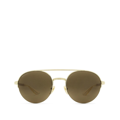 Shop Gucci Gg0984s Gold Male Sunglasses