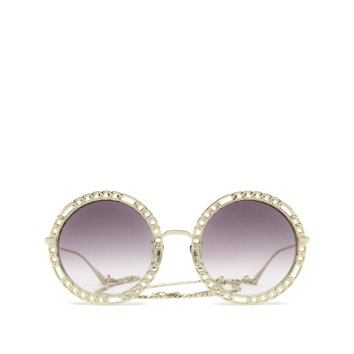 Shop Gucci Gg1113s Gold Female Sunglasses