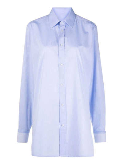 Shop Maison Margiela Women's Shirts -  - In Blue Cotton