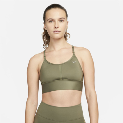 Shop Nike Women's Indy Light-support Padded Longline Sports Bra In Green