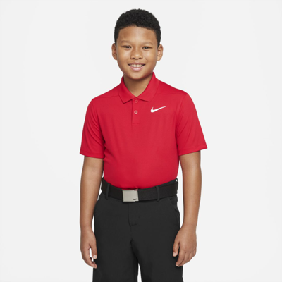 Shop Nike Dri-fit Victory Big Kids' (boys') Golf Polo In Red