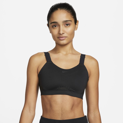Shop Nike Women's Alpha High-support Padded Adjustable Sports Bra In Black