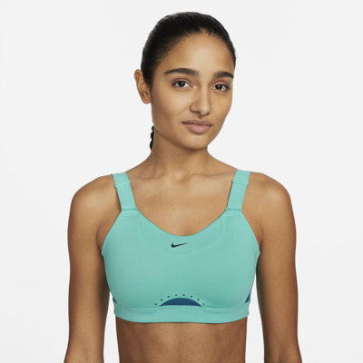 Shop Nike Women's Alpha High-support Padded Adjustable Sports Bra In Green
