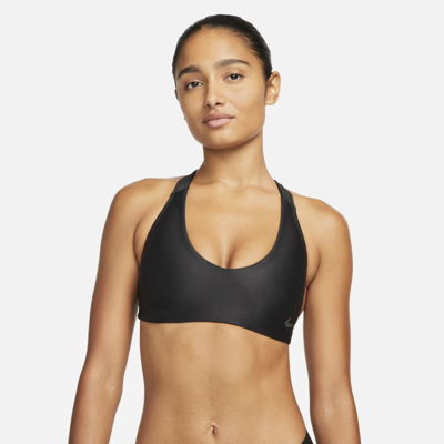 Shop Nike Women's Hydralock Fusion Fusion Back Bikini Top In Black