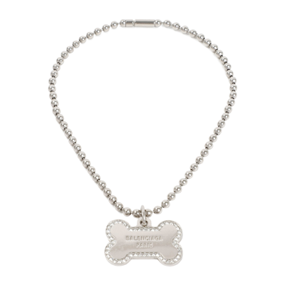 Balenciaga Puppy Brass And Glass Pendant Necklace In Metallic | ModeSens