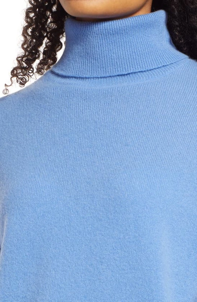 Shop Nordstrom Cashmere Turtleneck Sweater In Blue Azurine