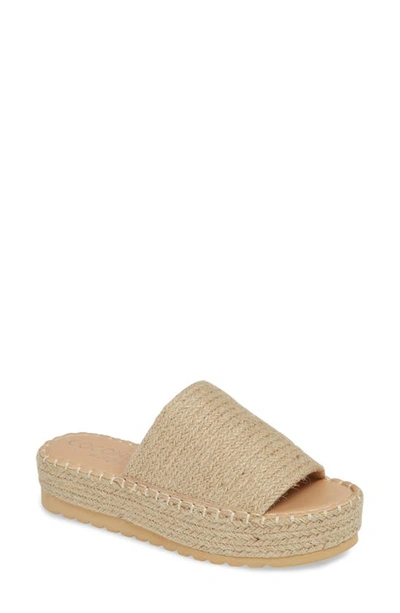 Shop Coconuts By Matisse Del Mar Platform Slide Sandal In Natural Fabric