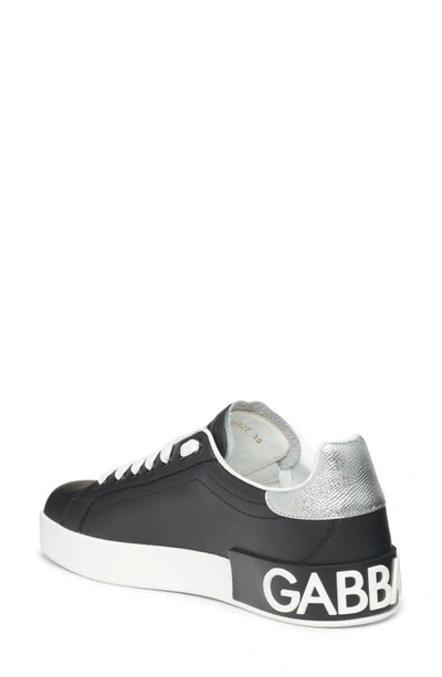 Shop Dolce & Gabbana Portofino Sneaker In Black/ Silver