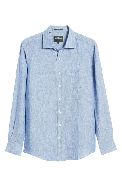 Shop Rodd & Gunn Seaford Linen Button-up Shirt In Denim
