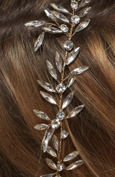 Shop Brides And Hairpins Daphne Crystal Halo & Sash In 14 K Gold