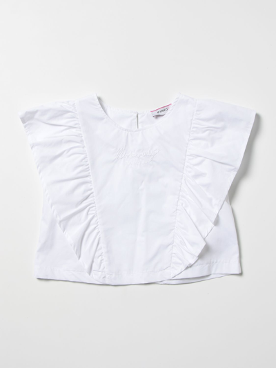Shop Pinko Top With Maxi Flounces In White