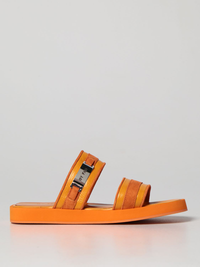 Shop By Far Sandal In Leather And Suede In Yellow