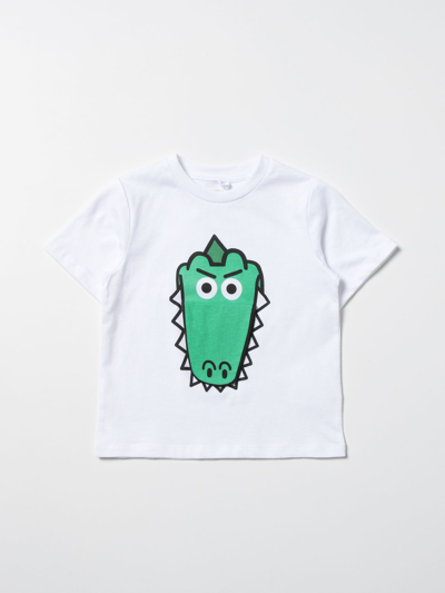 Shop Stella Mccartney T-shirt With Crocodile Print In White
