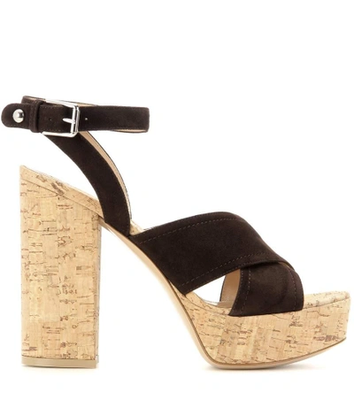 Shop Gianvito Rossi Mytheresa.com Exclusive Suzie Suede Platform Sandals In Brown