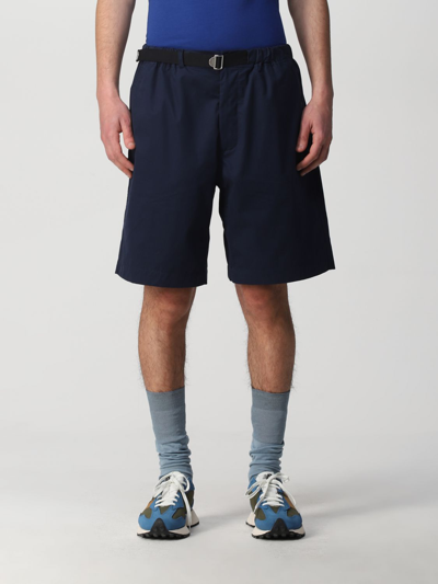 Kenzo Elasticized Regular Fit Belt Shorts In Blue