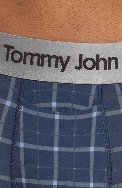 Shop Tommy John Second Skin 8-inch Boxer Briefs In Dress Blues Electric Plaid