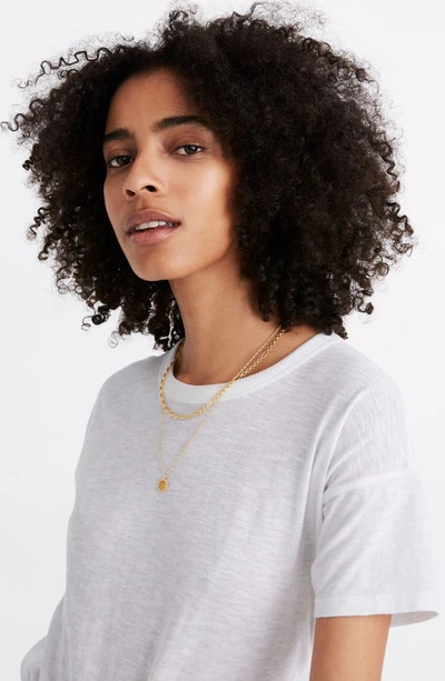 Shop Madewell Whisper Cotton Crewneck T-shirt In Optic White
