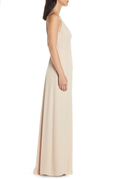 Shop Wayf The Angelina Slit Wrap Gown In Champagne
