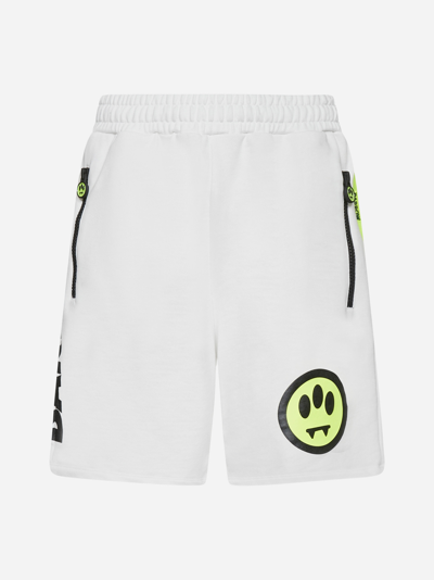 Shop Barrow Logo Print Cotton Sweat-shorts