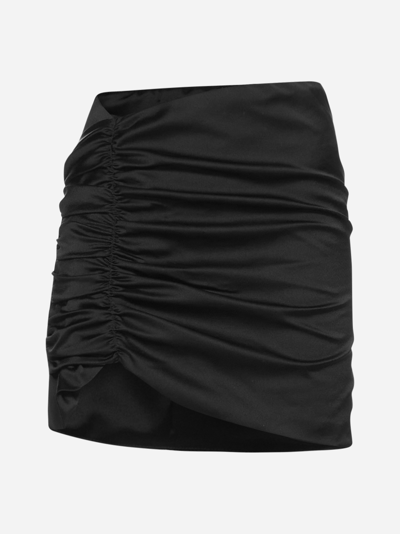 Shop Nineminutes The Curling Stretch Satin Miniskirt