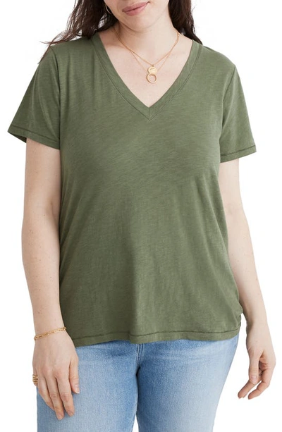 Shop Madewell Whisper Cotton V-neck T-shirt In Faded Palm