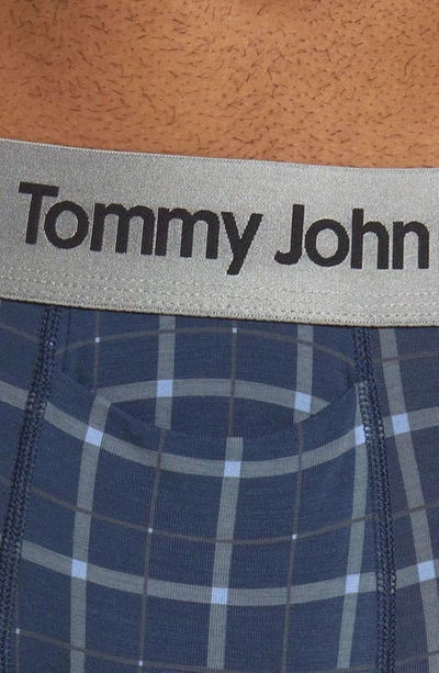 Shop Tommy John Second Skin 6-inch Boxer Briefs In Dress Blues Electric Plaid