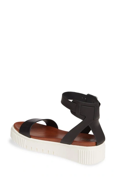 Mia Lunna Platform Ankle Strap Sandal In Black