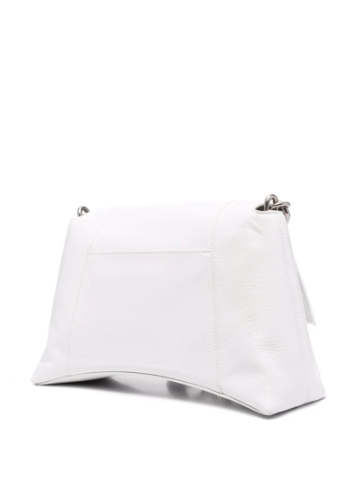 Shop Balenciaga Small Downtown Shoulder Bag In White