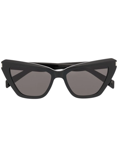 Shop Saint Laurent Cat-eye Frame Sunglasses In Schwarz