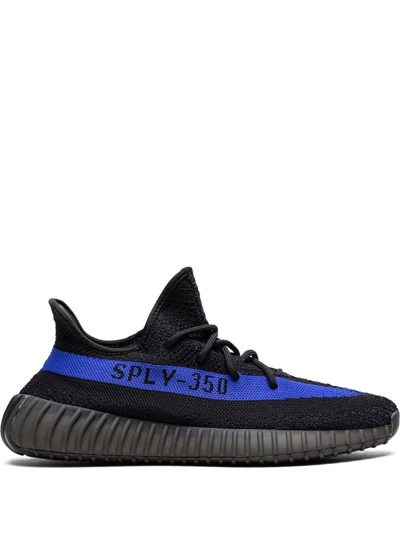 Shop Adidas Originals Yeezy 350 V2 "dazzling Blue" Sneakers In Black