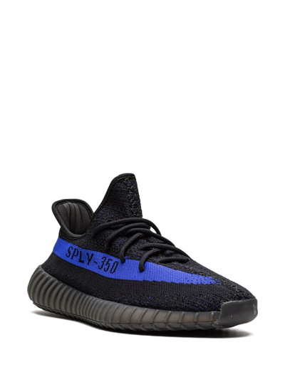 Shop Adidas Originals Yeezy 350 V2 "dazzling Blue" Sneakers In Black