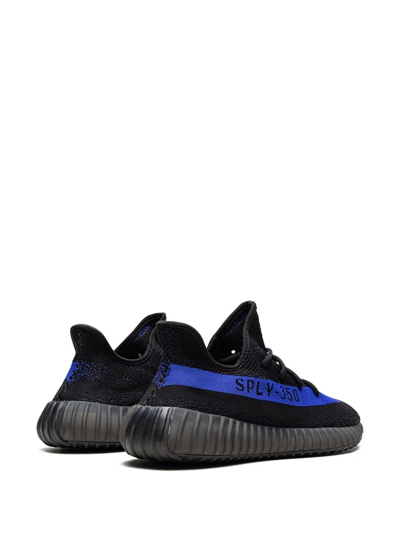 Shop Adidas Originals Yeezy 350 V2 "dazzling Blue" Sneakers In Black