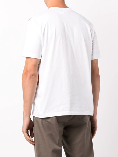Shop Junya Watanabe Graphic-print Cotton T-shirt In Weiss