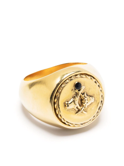 Shop Goossens Talisman Taurus Signet Ring In Gold