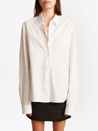 Shop Khaite The Argo Cotton Poplin Shirt In White